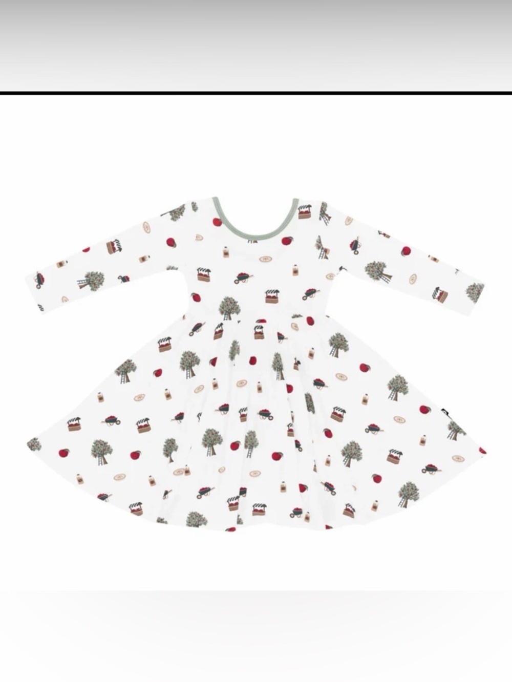 Kyte BABY White Organic Cotton Dress with Orchard Print